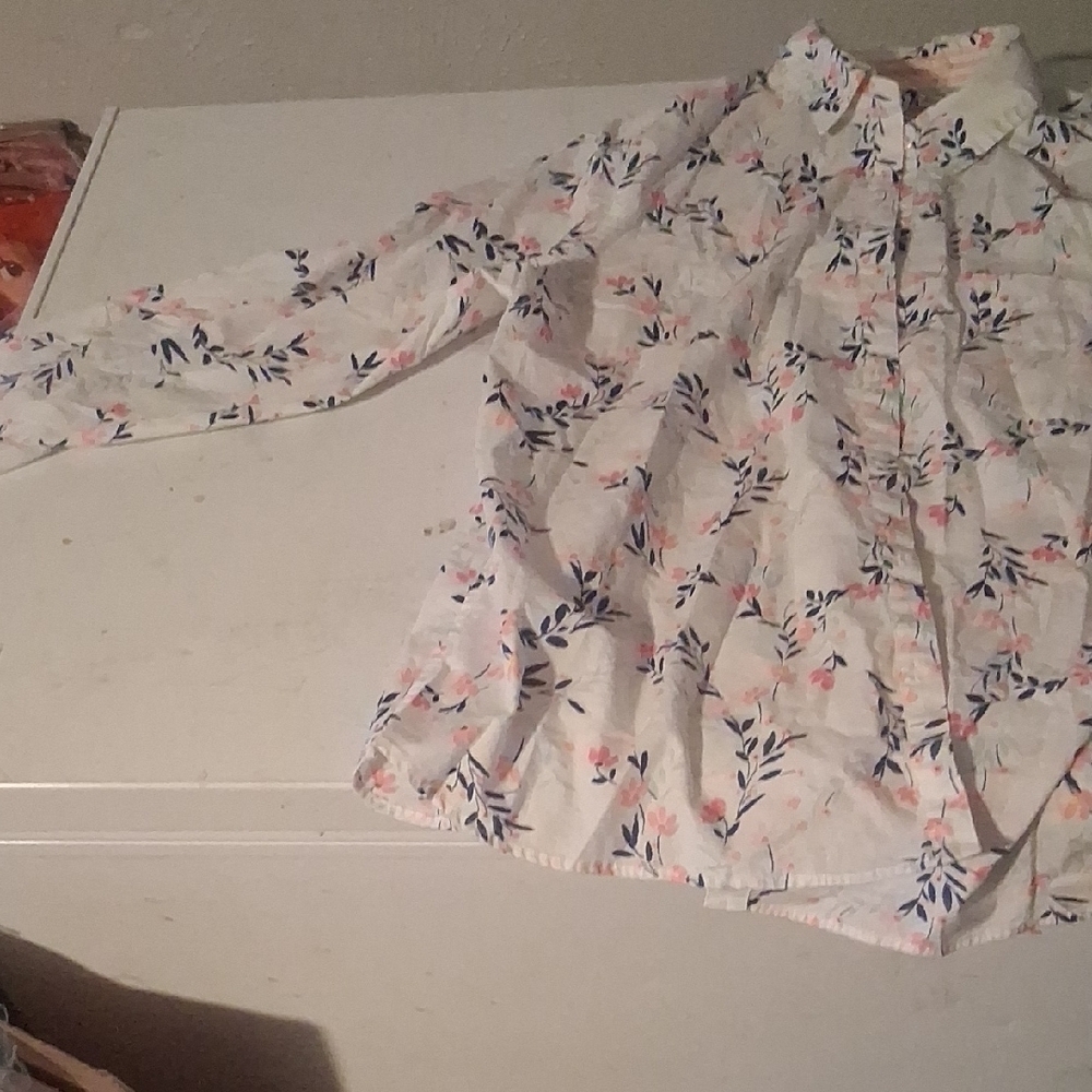 Croft & Barrow Floral Button Down Blouse XXL Pink Blue - Picture 3 of 10